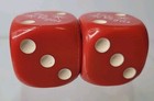 Vintage Las Vegas Dice Large Size Red   White Color Collector Souvenirs 1 5   