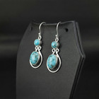 Turquoise Gemstone 925 Sterling Silver Handmade Dangle Drop Earrings 2 