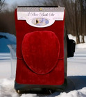 3-piece Bathroom Rug Set  Red Solid Contour Rug   Oval Lid Cover  Bath Mat