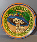 Vintage Sugar Skull La Catrina Day Of The Dead Mexican Folk Art Wall Plate 10 