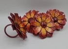 Pier 1 Imports Enamel Metal Napkin Rings Spring Summer Poppy Flowers Sunflower