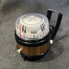 Nos Vintage Sherrill Compass For Dash Board Of Car Or Boat Wood Grain   592 Lw 