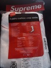 Supreme Hanes 4 Pairs Cushioned Crew Socks White Us 6-12 Reinforced Heel Toe