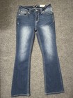 Miss Me Jeans Women Size 28 X 32 Mid-rise Boot Cut Rhinestone Embellished New