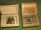 Lot 2 Vintage Wooden Music Boxes  Reuge And Toyo  Hummel Prints  Boys   Girls