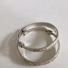 A Pair Old Chinese Tibet Silver Handcarved Auspicious Patterns Bracelets
