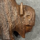 Vintage Handcarved 2013 Bison buffalo Wooden Statue 2 75   x 3 75   