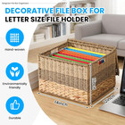 Decorative File Box 14 X 12 X 11 In Wicker Seagrass File Basket Organizer For Le