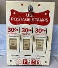 Pssb Vintage Us Postage Stamp 3 Slot Dispenser Machine With Keys Accessories