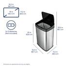 Nine Stars Automatic Kitchen Trash Can  13 2 Gallon Stainless Steel   Black-m56