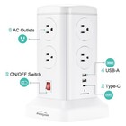 6 5ft Surge Protector Power Strip Tower - 8 Ac Outlets   6 Usb Ports Multi-de   