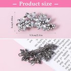  2 Pcs Rhinestone Hair Clips  Silver  Floral Style  For Women s Wedding  