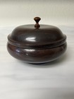 Vintage Turned Solid Wood Bowl W lid Trinket Candy Coin Dish Finial Gift 7    X 5   