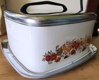 Vintage Lincoln Beauty Ware Cake Taker Carrier Spice Of Life Pattern Metal Read