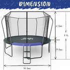 123jump 14 Ft Round Trampoline No-gap Enclosure System Rust-resistant W  Ladder