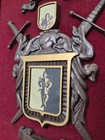 Vintage  traut  Family Crest Coat Of Arms Art Framed 17  X 14  Home Decor