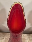 Vintage Le Smith Mcm Glass Swung Vase Amberina Thousand Eye 15 5    Art Glass