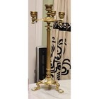 Pair Of Antique French Brass Candleholders 19th Century-4 Candle Holder