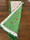 Homemade Strawberry Watermelon Reversible Cotton Table Runner Ruffled 22x52   