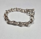 Vintage Sterling Silver Mexico Chain Link Bracelet Toggle Clasp 7 5  28 4g