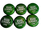 100 Bud Light Lime Beer Bottle Caps No Dents Collectors Crafts