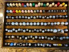Vtg Thimble Large Collection With Unique Handmade Wood Glass Case Read