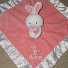 Baby Gund  security Blanket Satin Lovey First Rabbit My 1st Bunny 14 pink