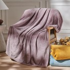 50  60 Inch Light Purple Fleece Throw Blanket  Leaves Design