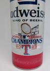 Texas Rangers World Series Champions Aluminum Bottle Empty Can Budweiser Beer