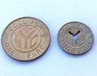 Lot Of 2 - New York City Transit Authority - Transit Token - Good For One Fare