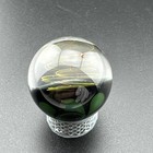 Contemporary Handmade Art Glass Marble 1 05  Green Fume Twisty Swirl Boro Mib