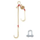 Uimoso 5 16 x 2  G80 Tow Chain J Hook V-chain Bridle Grab Hook Wrecker 10800 Lbs