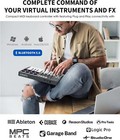 Lekato Elctronic Midi Keyboard Dj Controller 25 Keys 8 Backlit Drum Pads Led