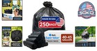 Industrial Strength 45 Gallon Garbage Bags - Pack Of 250   Heavy Duty Black