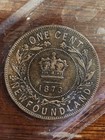 1873 Newfoundland 1 Cent Narrow Date Vf-20 Graded