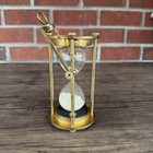Vintage Brass Hanging Glass Hour Glass Hanging Inscribed Capt Ayers Hso Jax
