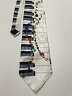 Neck Tie Vintage Gold City Piano Keyboard 57   x4   