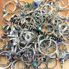 Bulk Lot Red Coral   Mix Gemstone 10pcs Rings 925 Sterling Silver Plated Jewelry