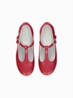La Coqueta Red Leather T-bar Mary Jane Shoes Eu 27 Us 10