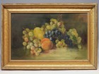 Antique 19c  Fall River School Fruit Still Life On Tabletop Painting - Unsigned
