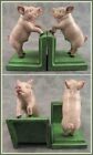 Pair Of Country Pink Pig Cast Iron Bookends Book Ends