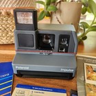 Vintage Polaroid Impulse Af Instant Camera 600 Untested  Gray Red Stripe 