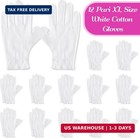12 Pairs Xl White Cotton Gloves For Dry Hand Moisturizing Cosmetic Eczema Hand S