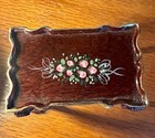 Vintage Miniature Dollhouse Floral Side Accent Table Hand Painted     1 12 Scale