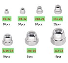120pcs Unc A2 Stainless Steel Hex Acorn Cap Nuts Assortment Kit  6  8  10 - 1 2 