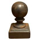 Cast Iron Brown Architectural Post Topper Finial 2-1 2    Square-vintage 