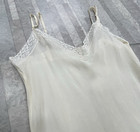 New Love Johnny Was Medium Silk Slip Lace Trim In Ecru Size  Xs