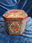 Vintage Daher Hinged Tin Box Floral Gramdma Chic England See Photos Condition 