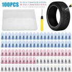 100pcs Tire Repair Screws Kit With Screwdriver 3 Sizes Rubber Plugs Flat Tires