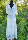 Victorian Romance White Lace Vintage Style Beach Wedding Bride Maxi Dress Xl